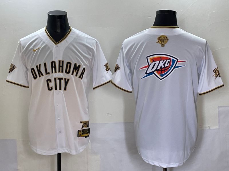 Men 2025 Oklahoma City Thunder Blank White Joint Name Nike NBA Jersey style 10->->NBA Jersey
